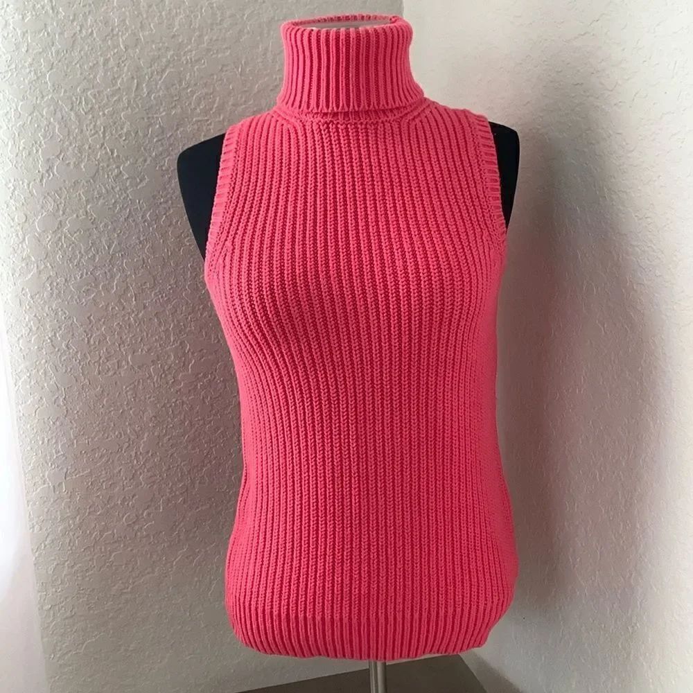 Michael Kors Women’s Camilla Rose Turtleneck Sleeveless Sweater Size XS
